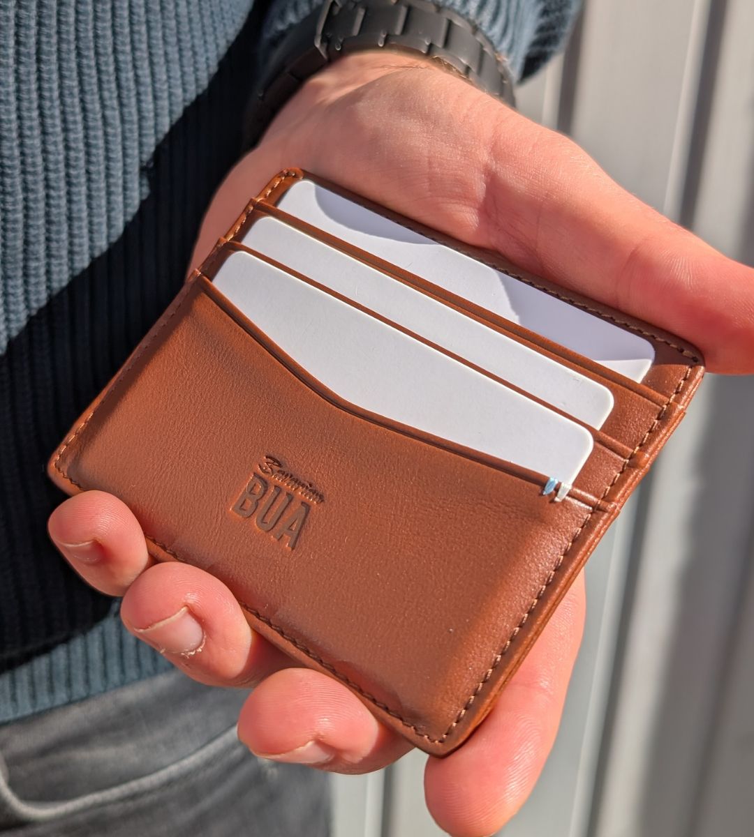 Schlankes Kartenetui aus Echtleder