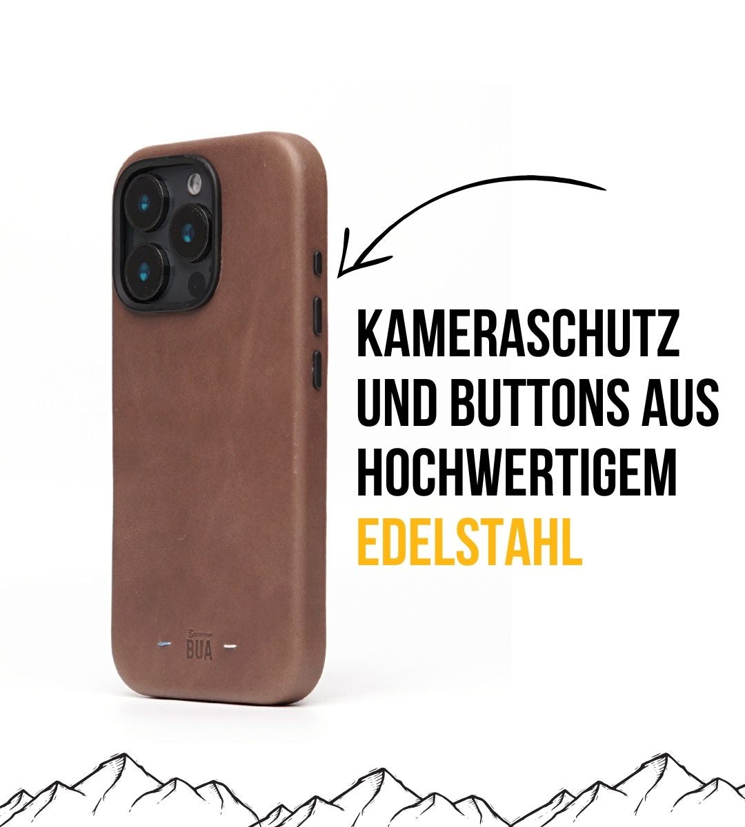 Leder Hülle für iPhone mit MagSafe | Braungrau