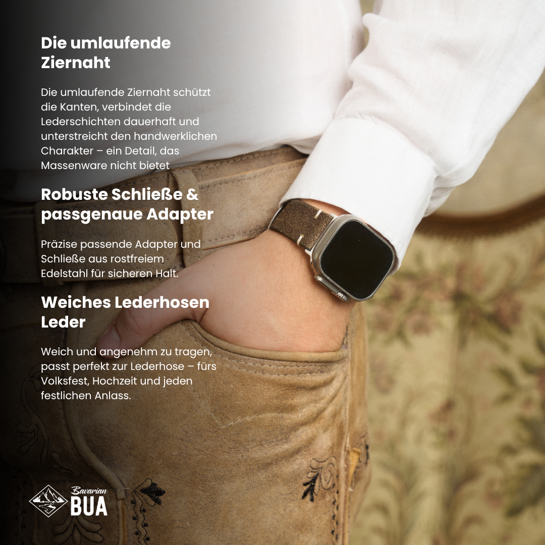 Lederhosenleder Armband für Apple Watch