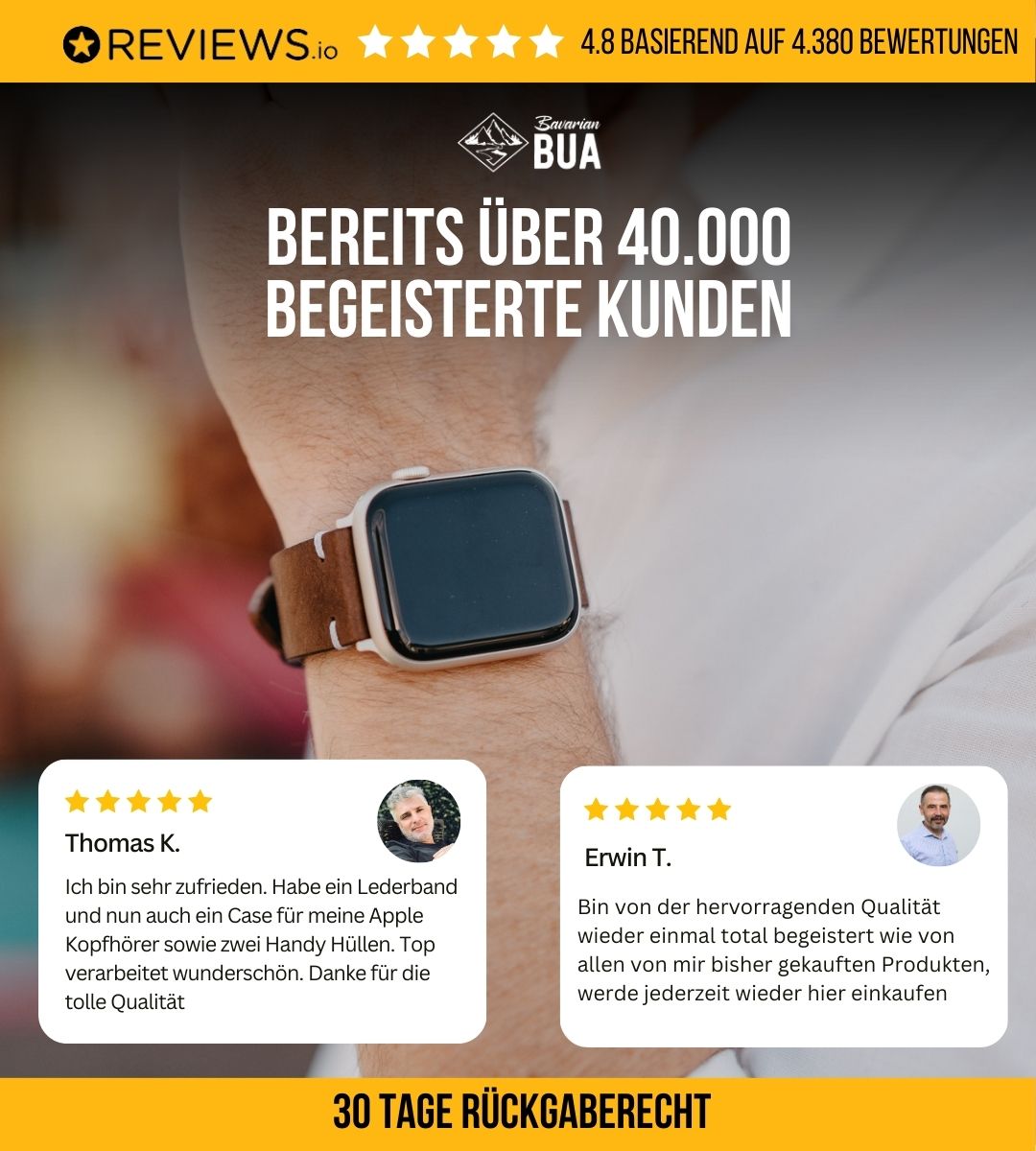 Set Band aus Vollnarbenleder mit iPhone Hülle | Braun