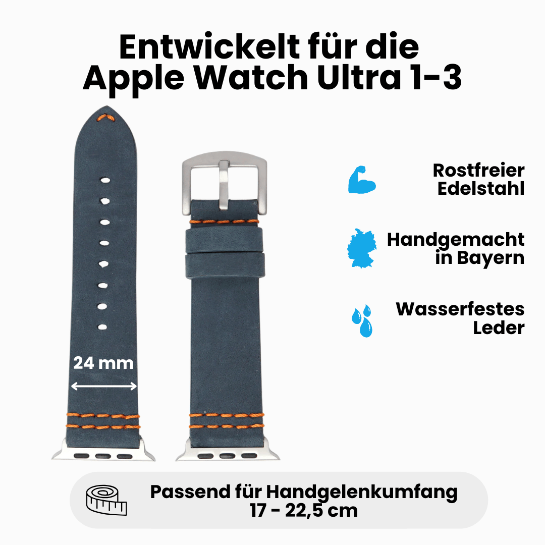 Wasserfestes Lederarmband für Apple Watch Ultra