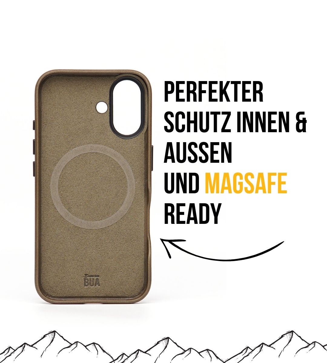 Leder Hülle für iPhone mit MagSafe | Olive