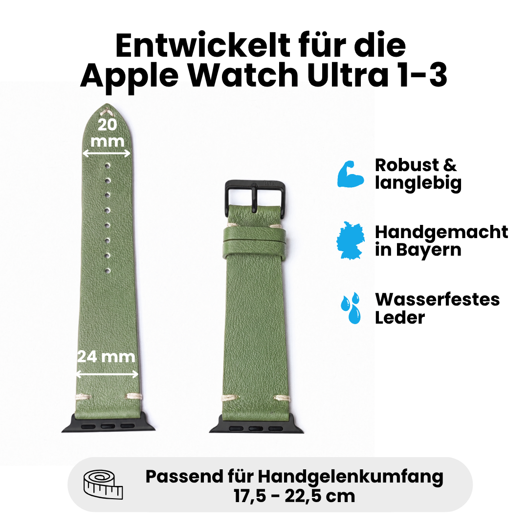 Limitiertes Wasserfestes Heinen Leder Armband für Apple Watch Ultra