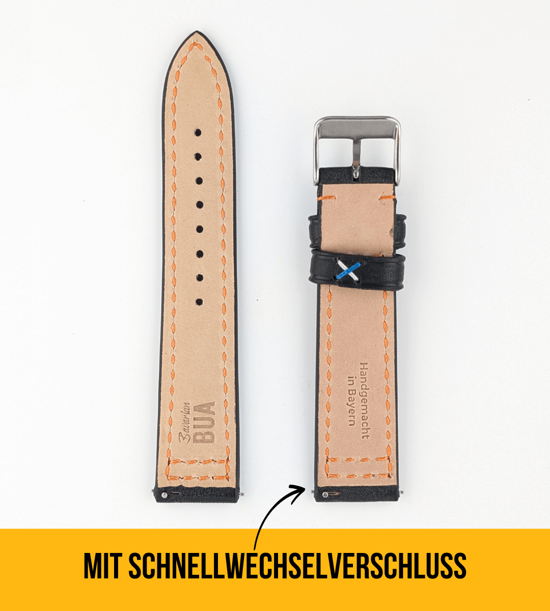 Robustes Armband für die Samsung Galaxy Watch aus Echtleder | Grau