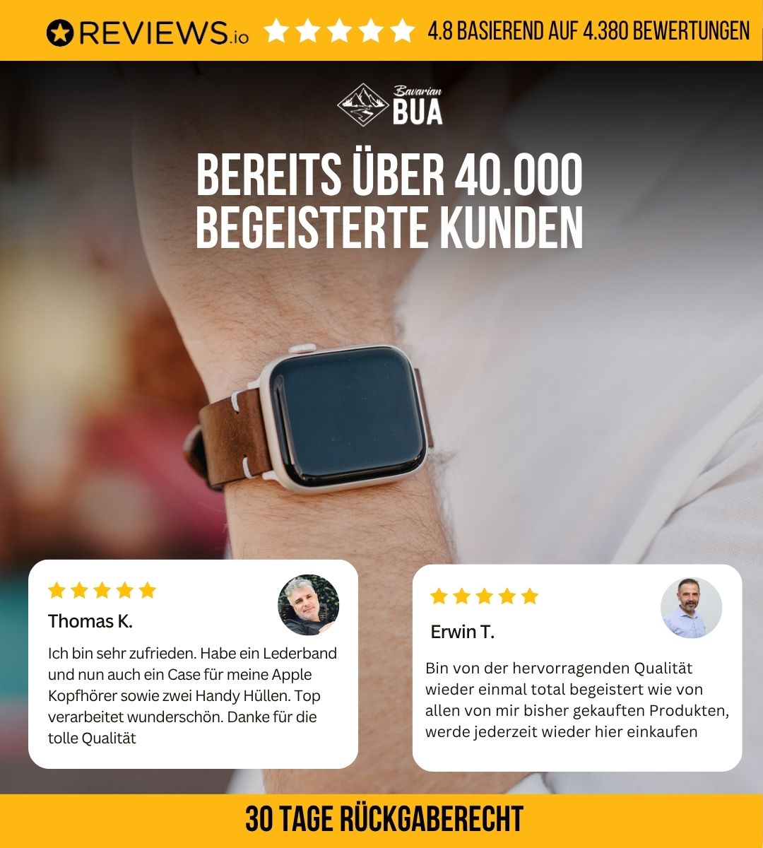 Weiches Lederband für Apple Watch aus Vollnarbenleder