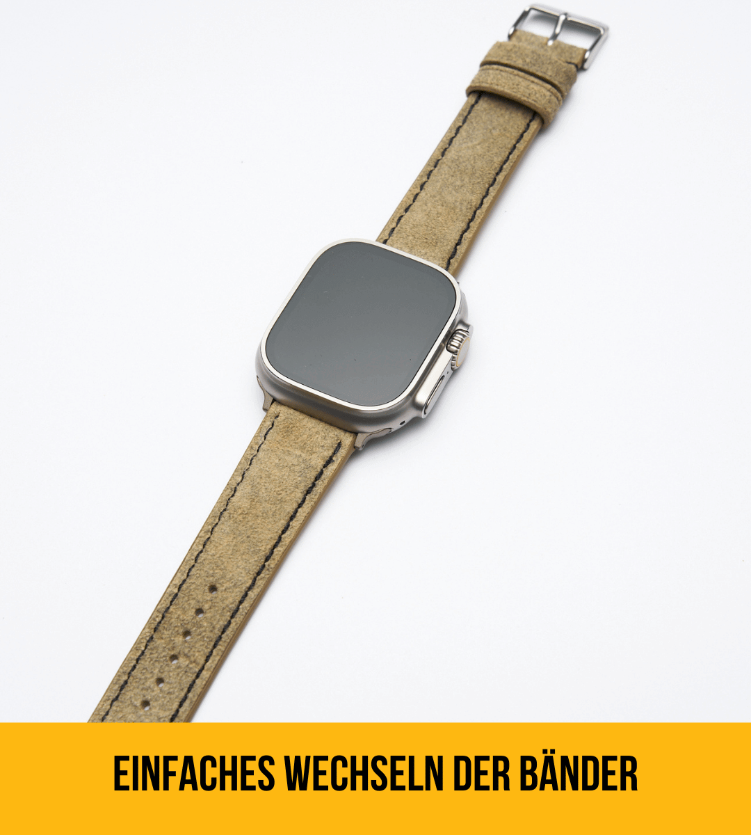 Armband für die Apple Watch aus Lederhosenleder | Beige
