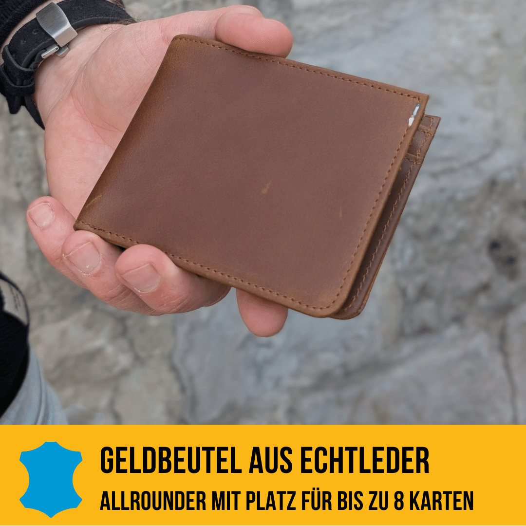 Geldbeutel aus Echtleder mit Münzfach