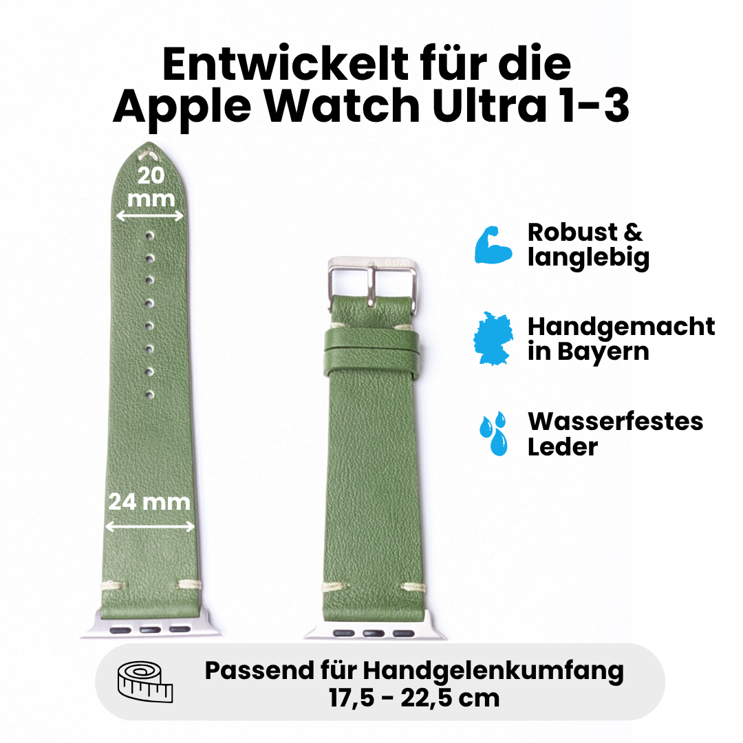 Limitiertes Wasserfestes Heinen Leder Armband für Apple Watch Ultra