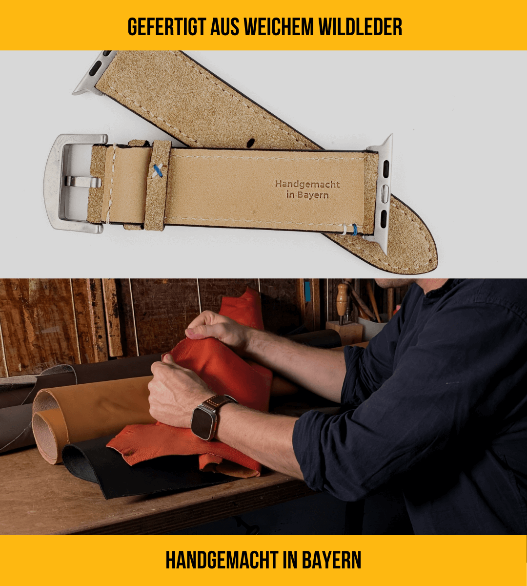 Armband für die Apple Watch Ultra aus Wildleder | Beige