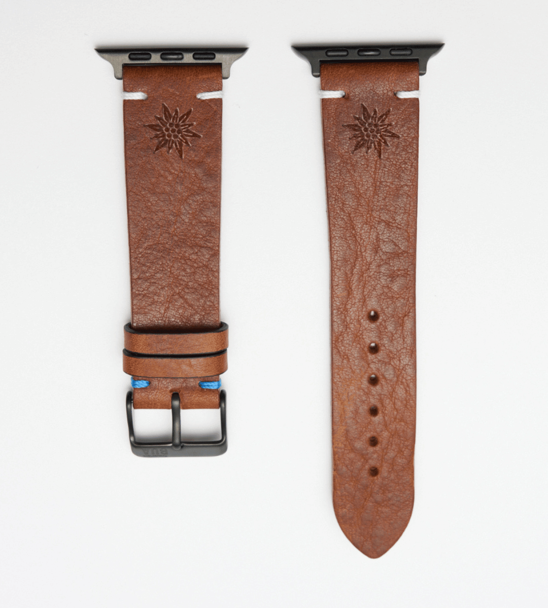 Armband für die Apple Watch aus Rindleder | Mittelbraun Edelweiß
