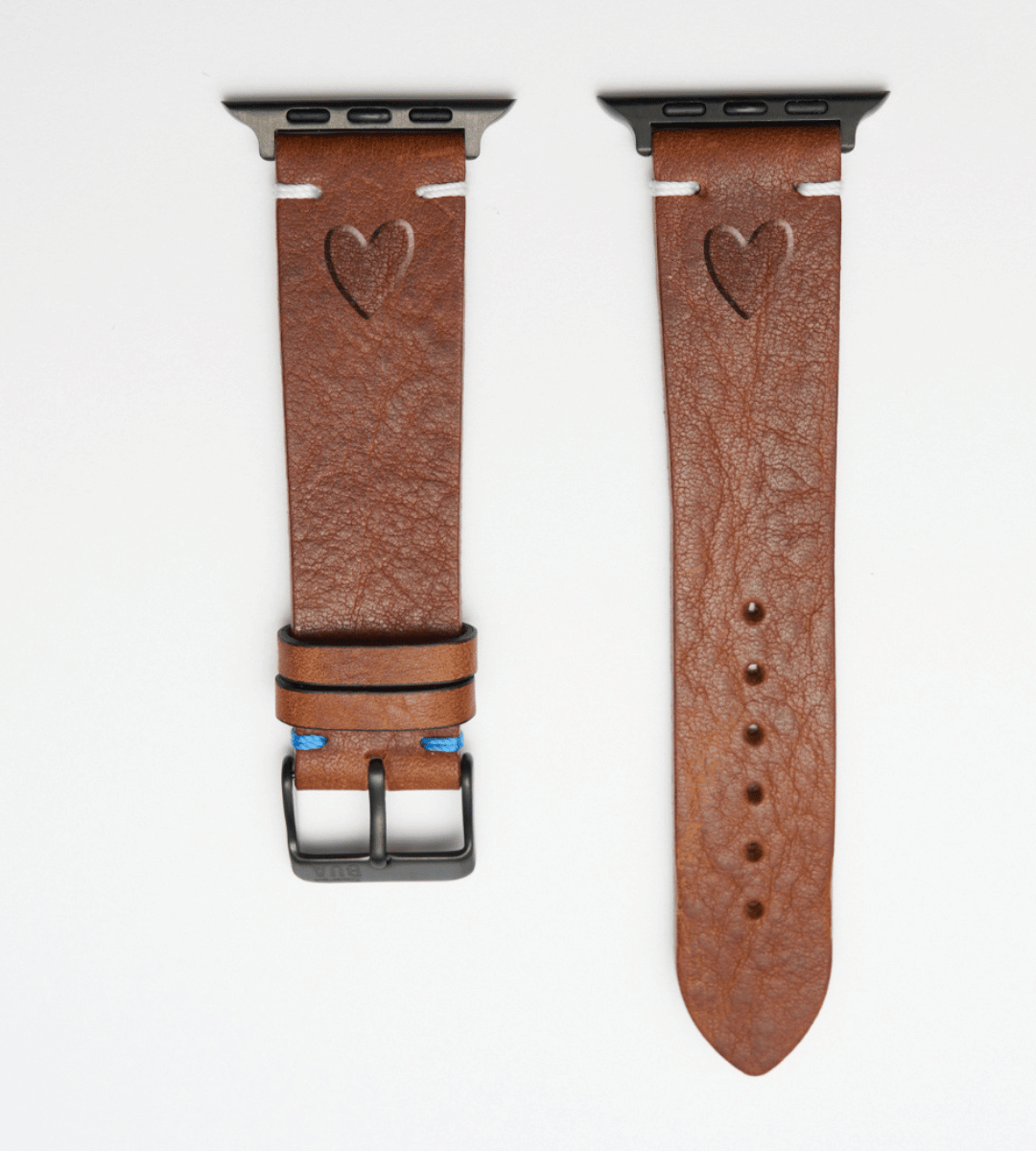 Armband für die Apple Watch aus Rindleder | Mittelbraun Herz