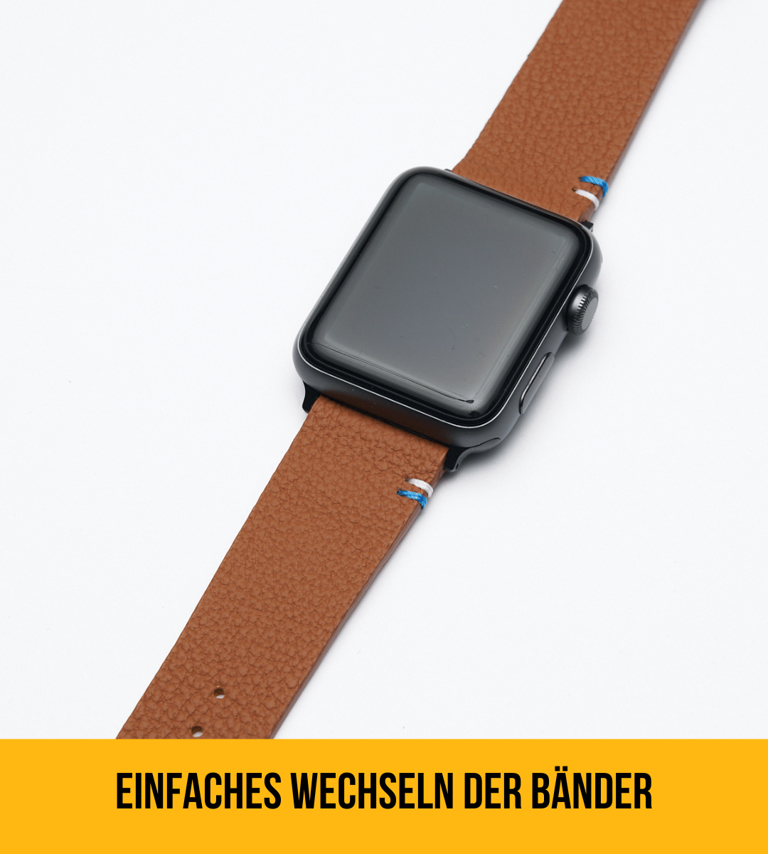 Armband für die Apple Watch aus genarbtem Leder | Hellbraun