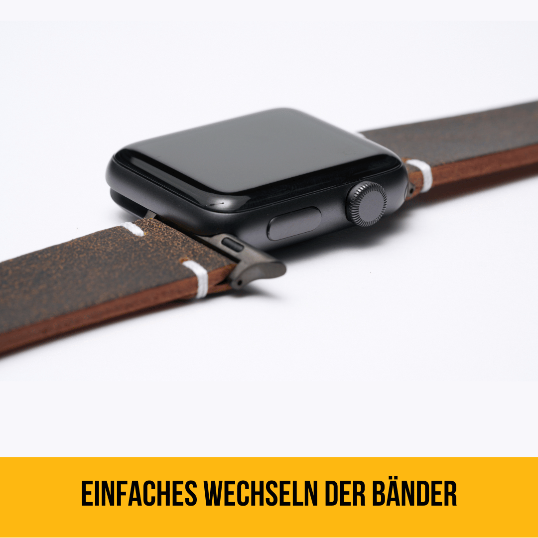 Armband für die Apple Watch aus Rindleder | Dunkelbraun Rough