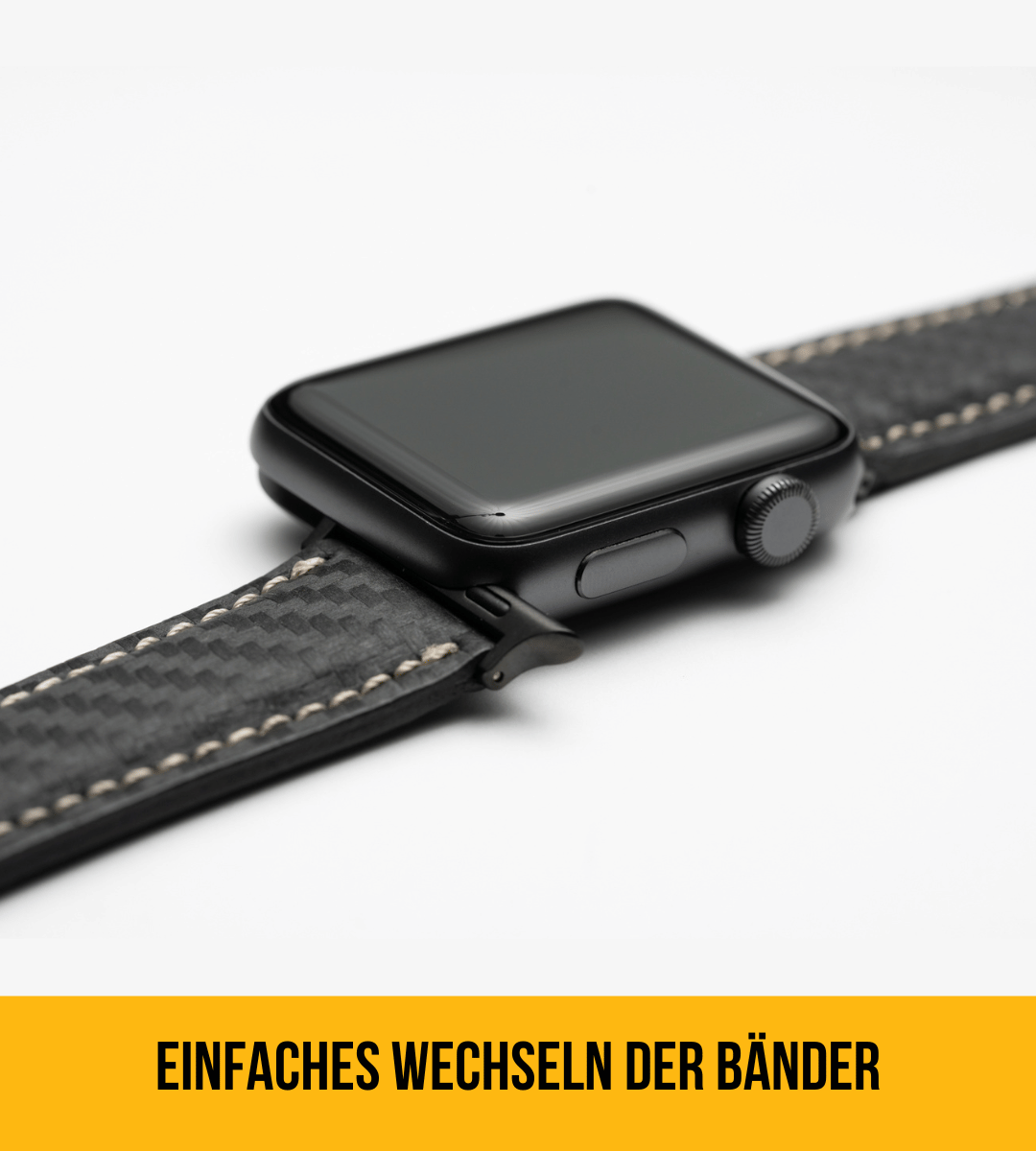 Armband für die Apple Watch aus Rindleder | Carbon