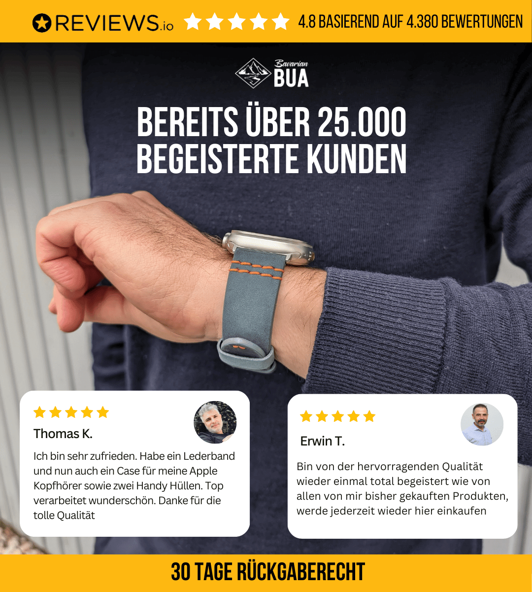 Sport Armband für die Apple Watch Ultra aus wasserfestem Leder | Blau