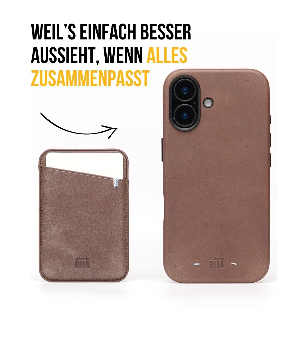 Leder Wallet für iPhone mit MagSafe | Braungrau