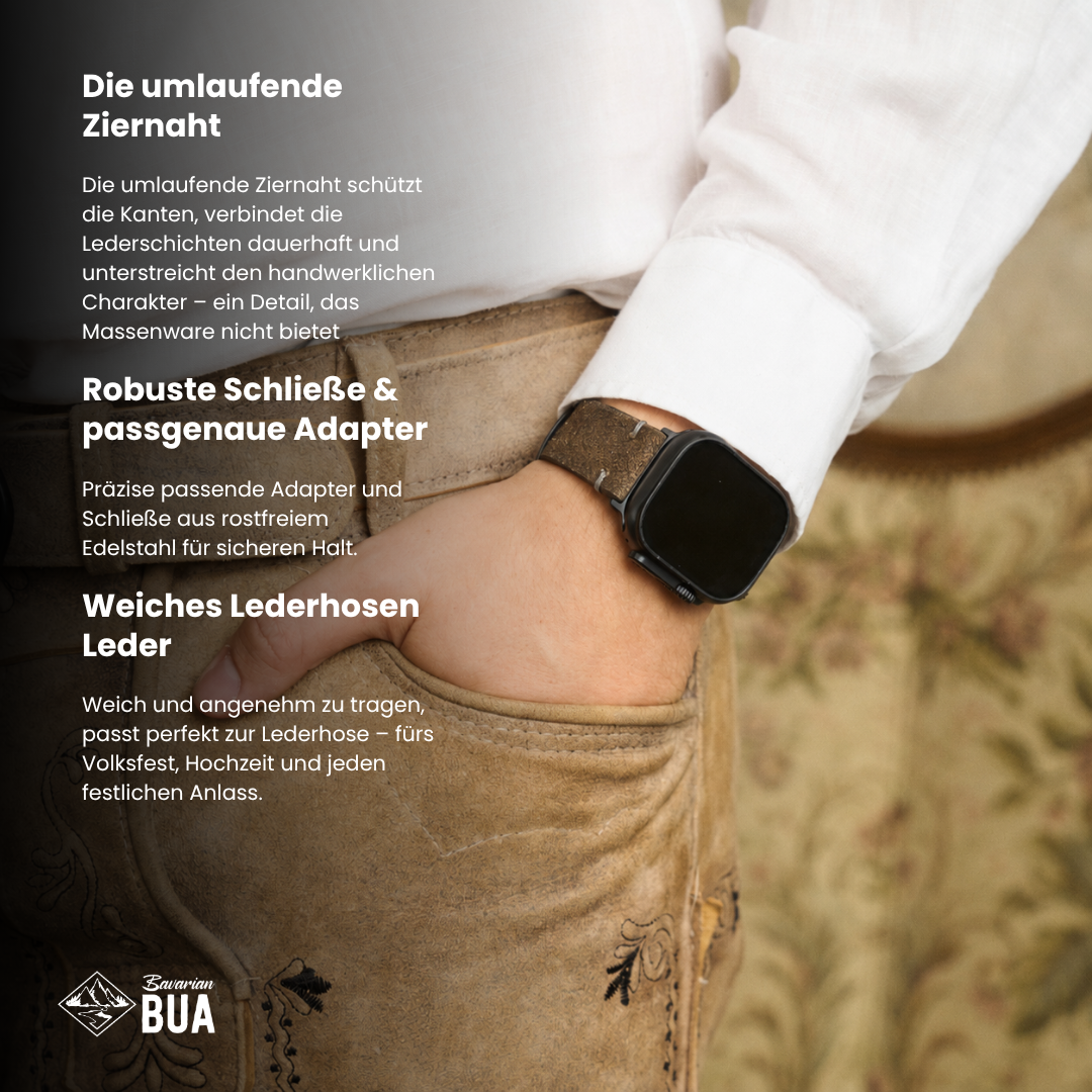 Lederhosenleder Armband für Apple Watch