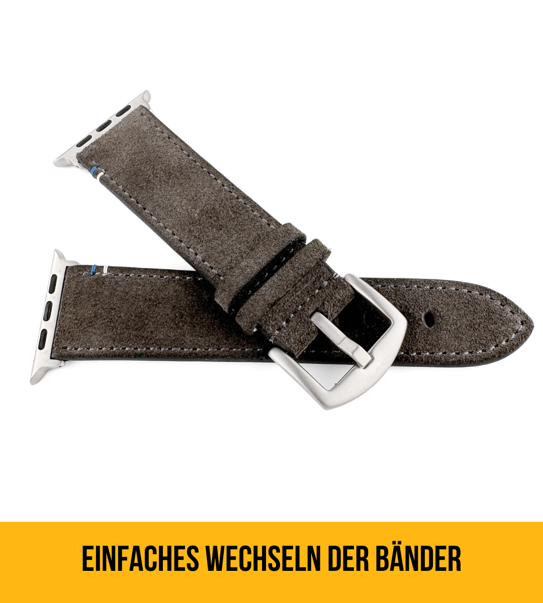 Armband für die Apple Watch Ultra aus Wildleder | Grau