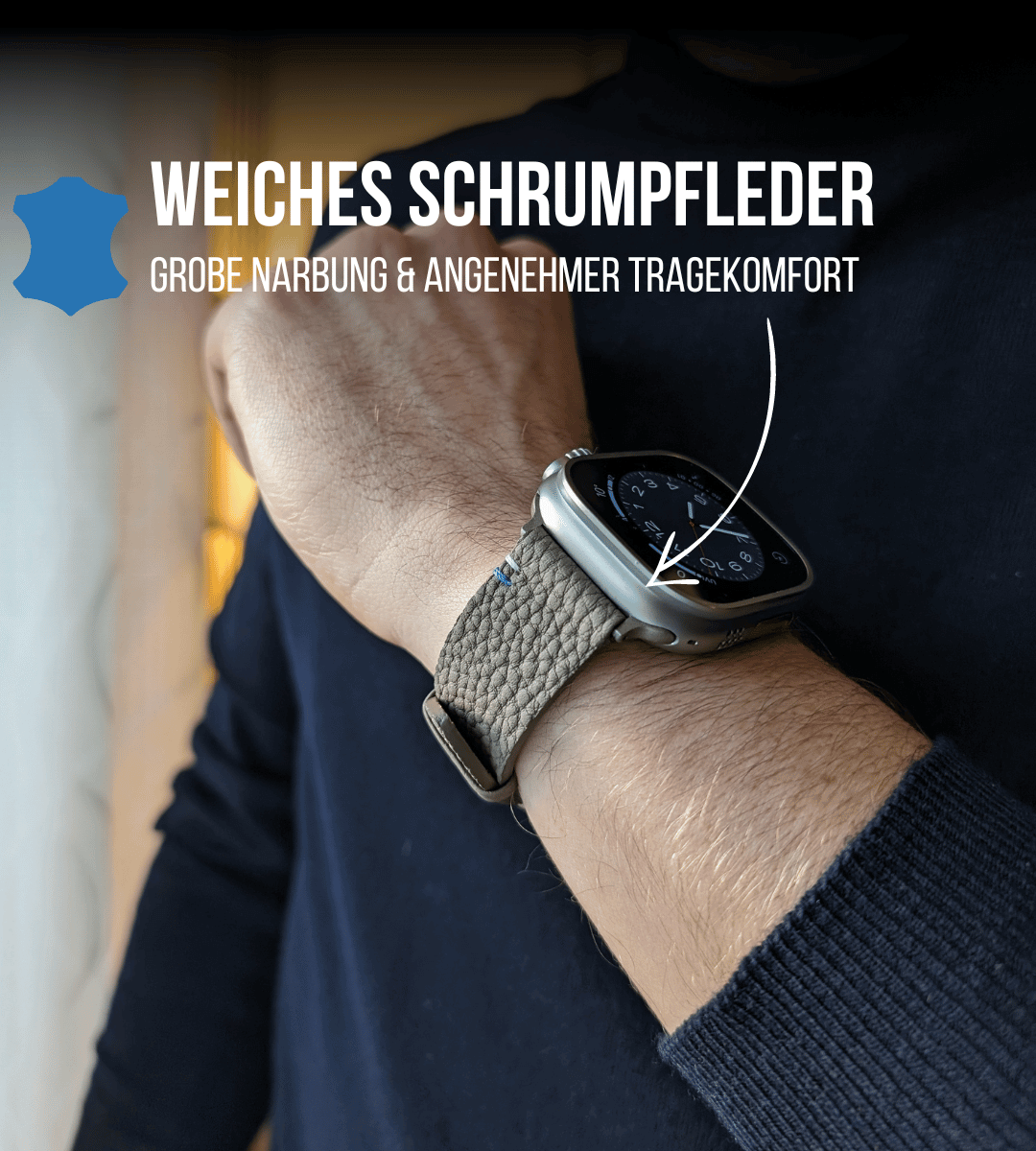 Apple Watch® Schrumpflederband | Taupe