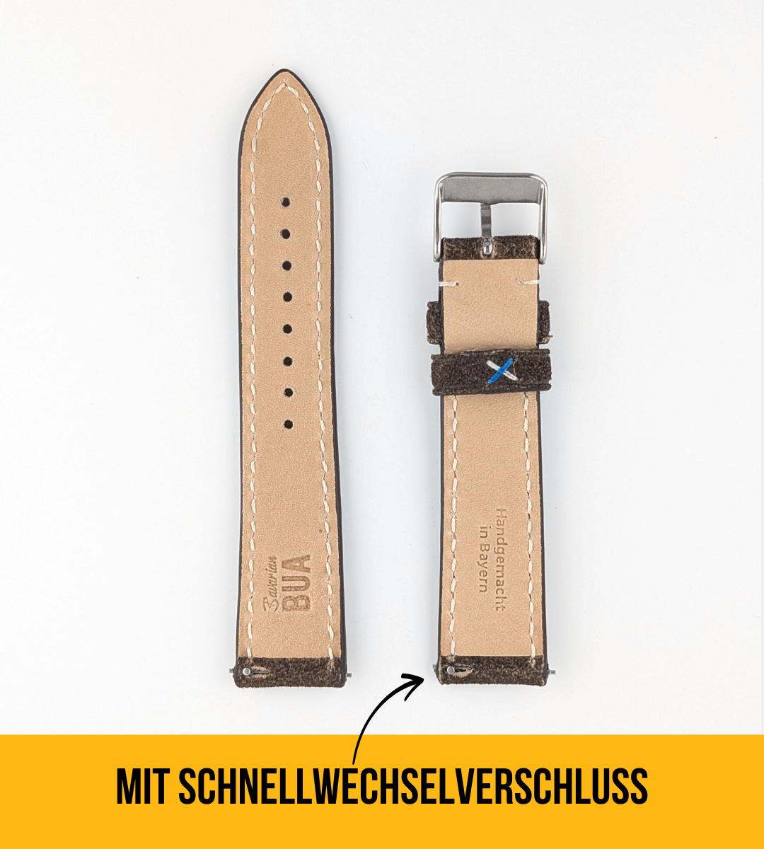 Armband für die Samsung Galaxy Watch aus Lederhosenleder | Braun