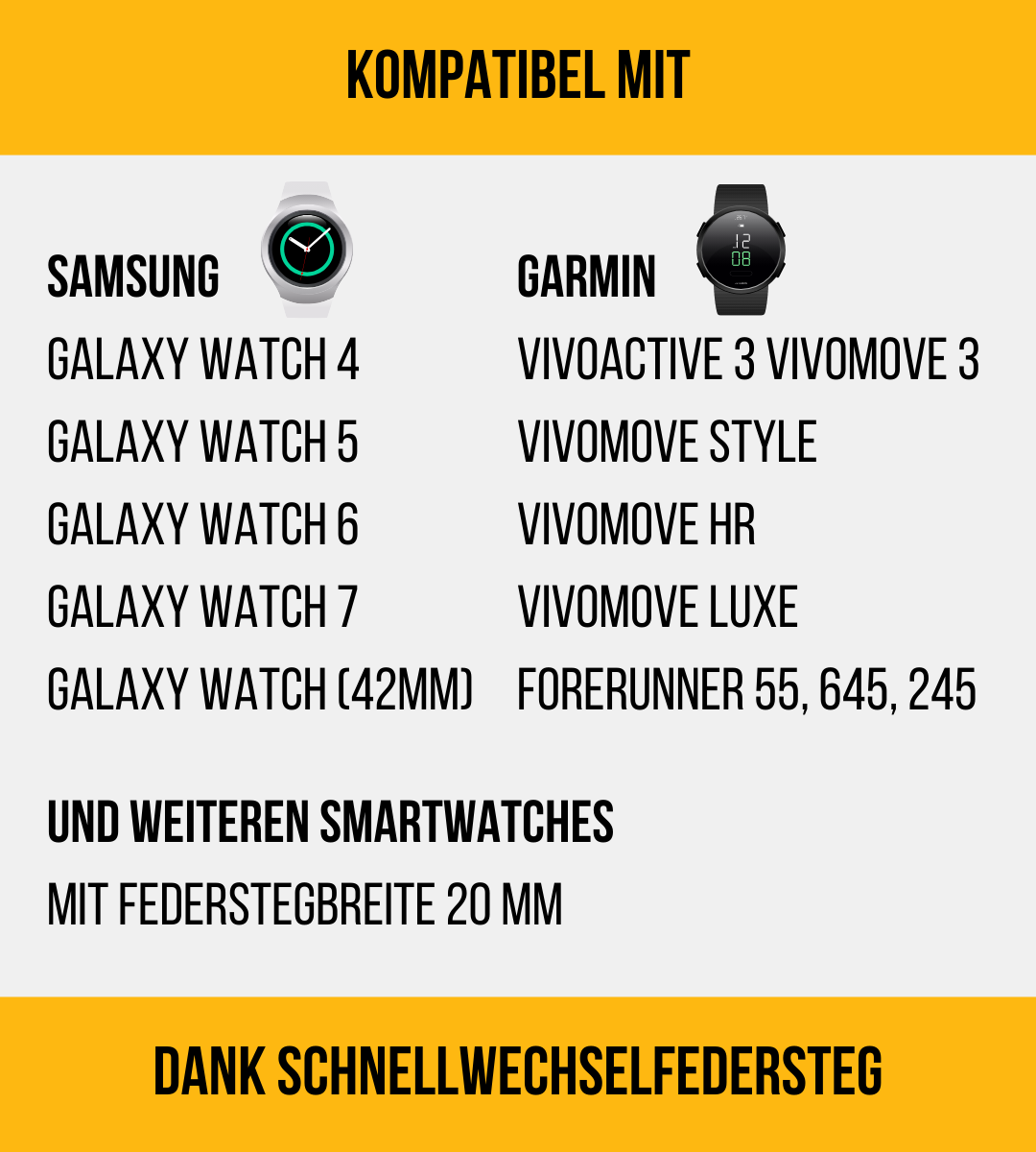 Armband für die Samsung Galaxy Watch aus Lederhosenleder | Braun