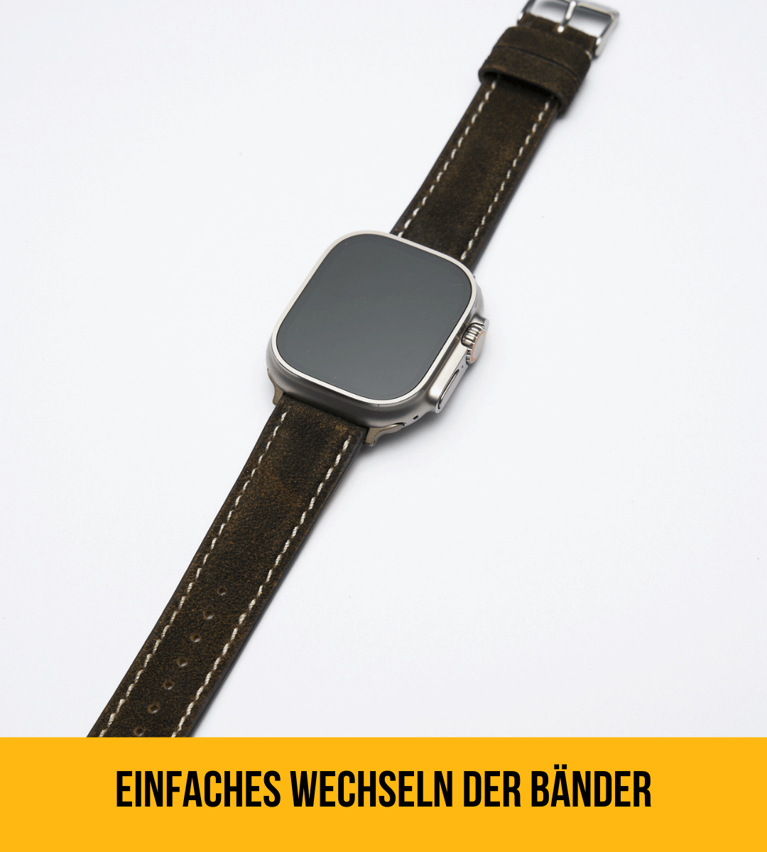 Armband für die Apple Watch aus Lederhosenleder | Braun
