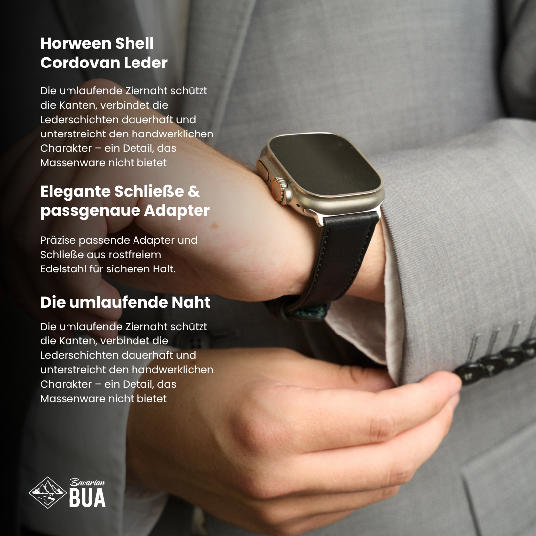 Shell Cordovan Lederband für die Apple Watch