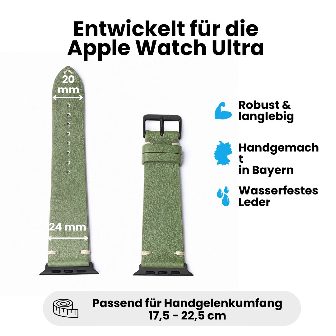 Limitiertes Wasserfestes Heinen Leder Armband für Apple Watch Ultra