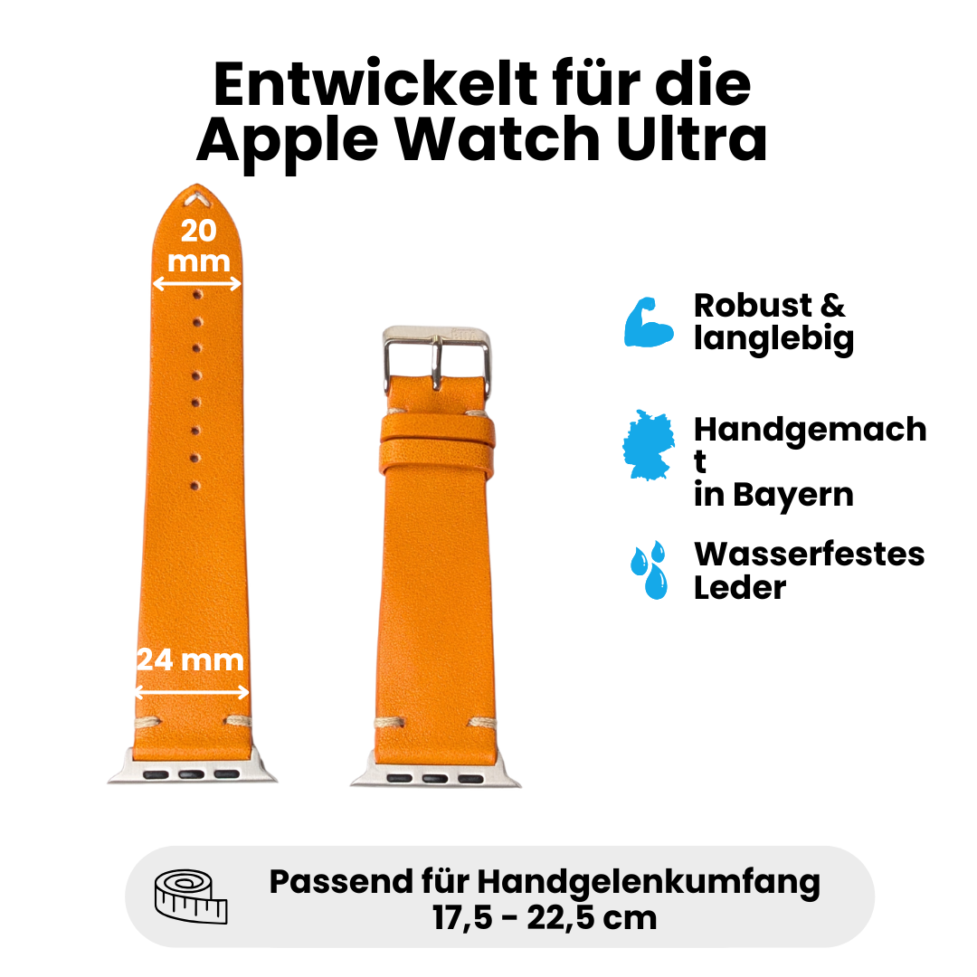 Limitiertes Wasserfestes Heinen Leder Armband für Apple Watch Ultra