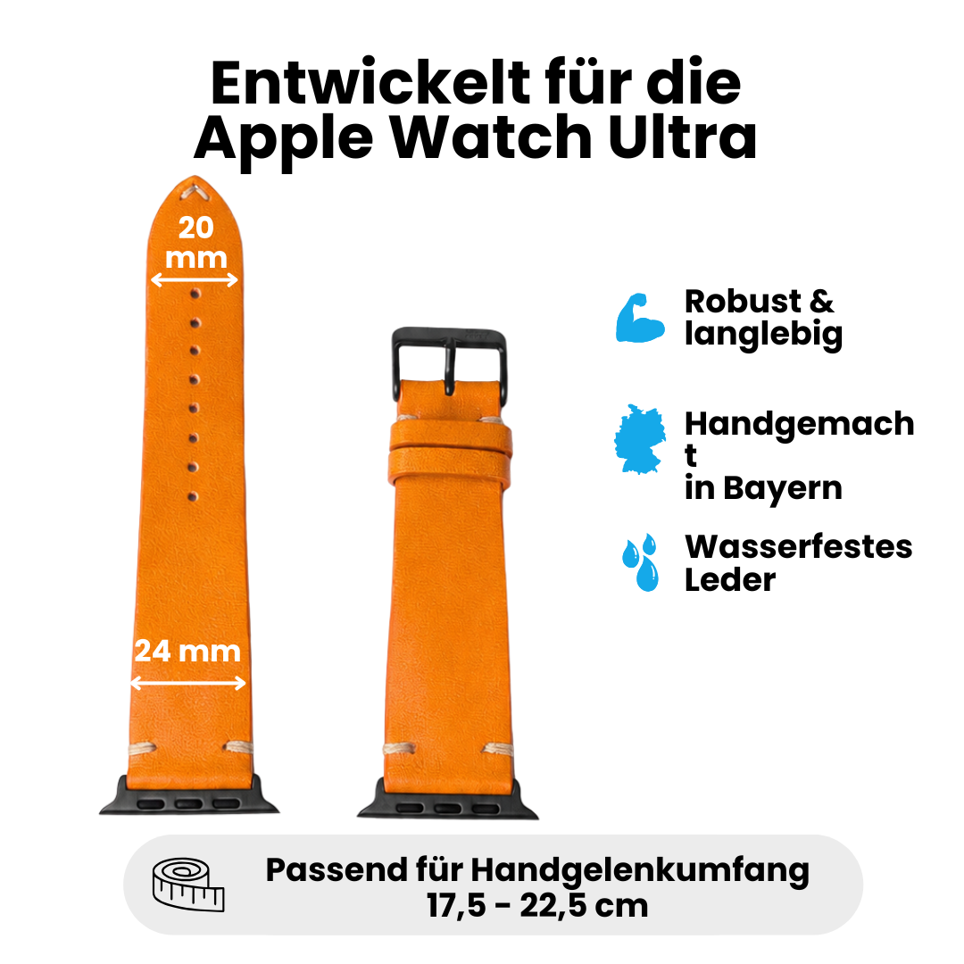 Limitiertes Wasserfestes Heinen Leder Armband für Apple Watch Ultra