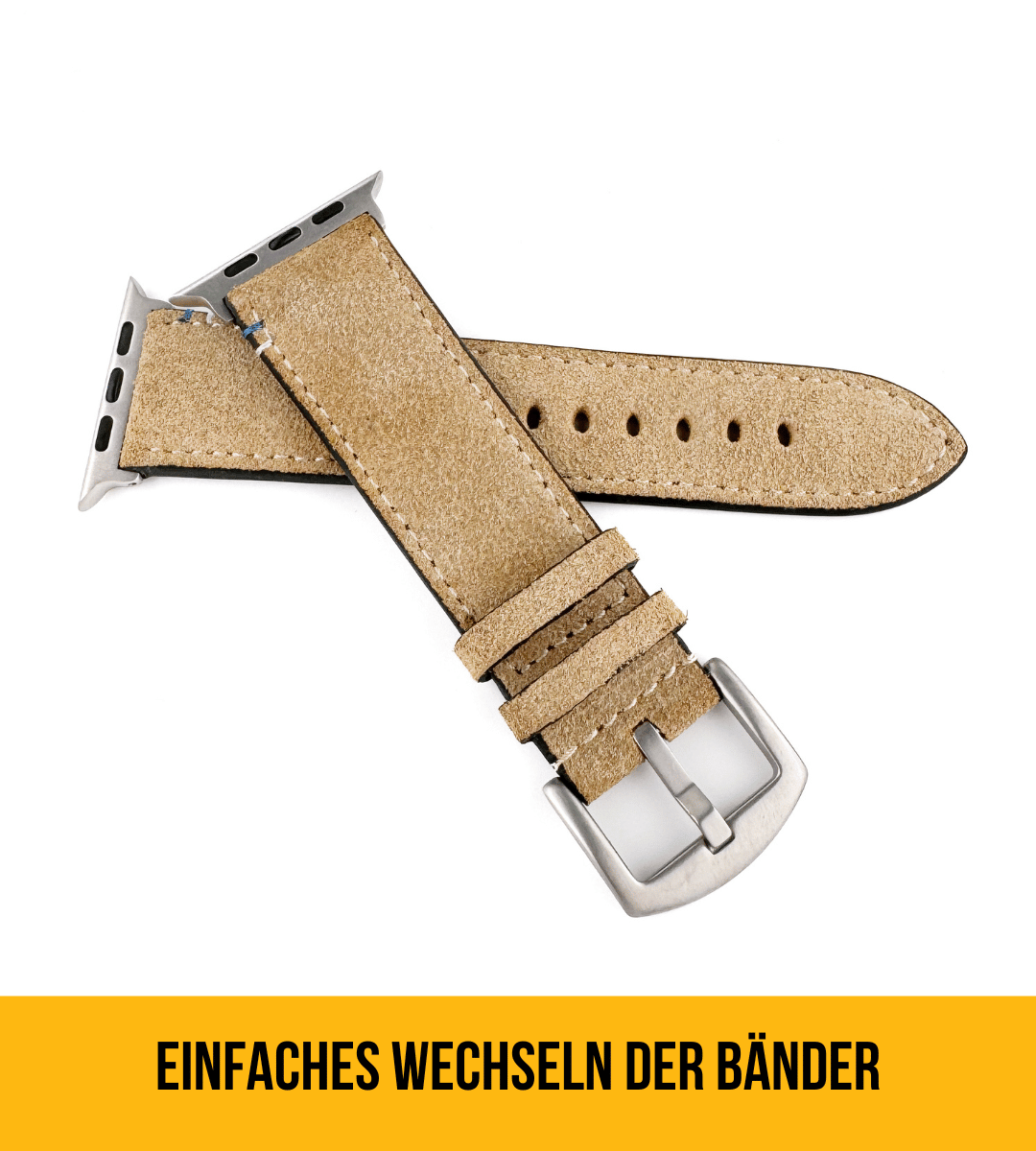 Armband für die Apple Watch Ultra aus Wildleder | Beige
