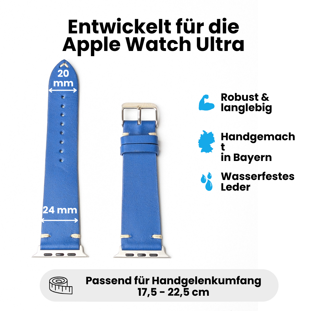 Limitiertes Wasserfestes Heinen Leder Armband für Apple Watch Ultra