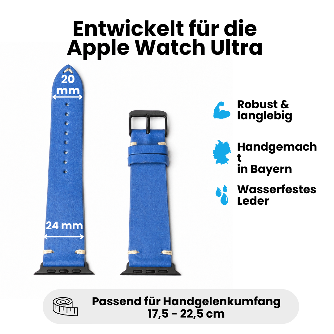 Limitiertes Wasserfestes Heinen Leder Armband für Apple Watch Ultra