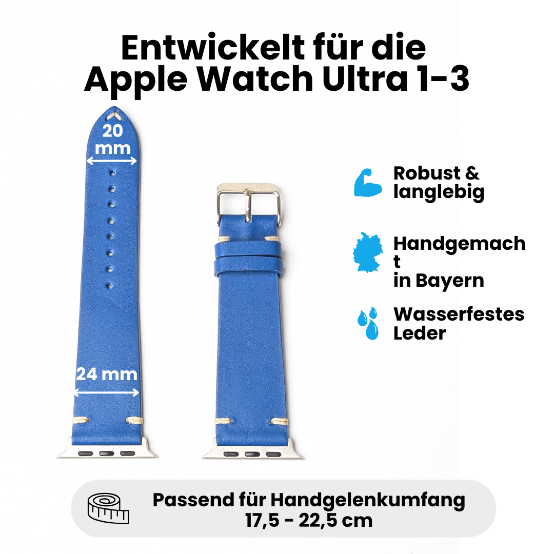 Limitiertes Wasserfestes Heinen Leder Armband für Apple Watch Ultra