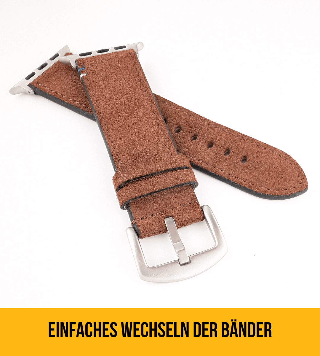 Armband für die Apple Watch Ultra aus Wildleder | Mittelbraun