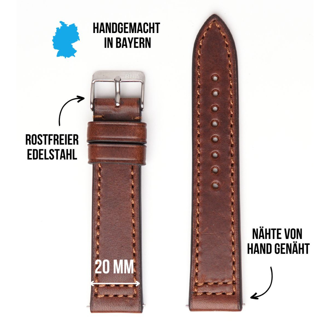 Robustes Armband für die Samsung Galaxy Watch aus Echtleder