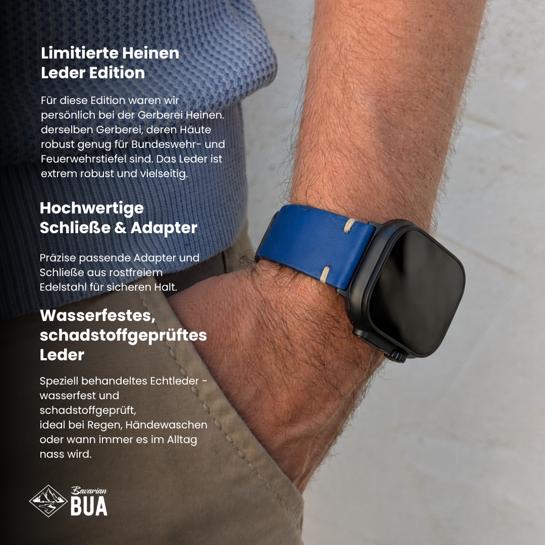 Limitiertes Wasserfestes Heinen Leder Armband für Apple Watch Ultra