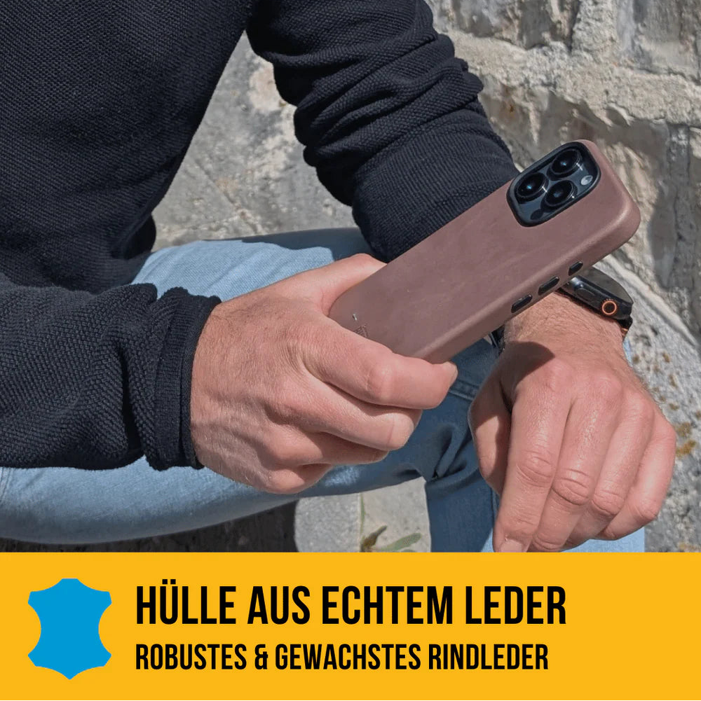 Leder Hülle für iPhone 16 mit MagSafe