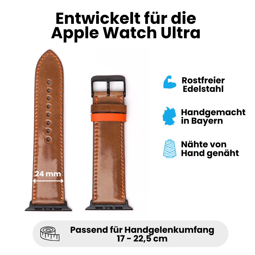 Shell Cordovan Lederband für die Apple Watch Ultra 1–4