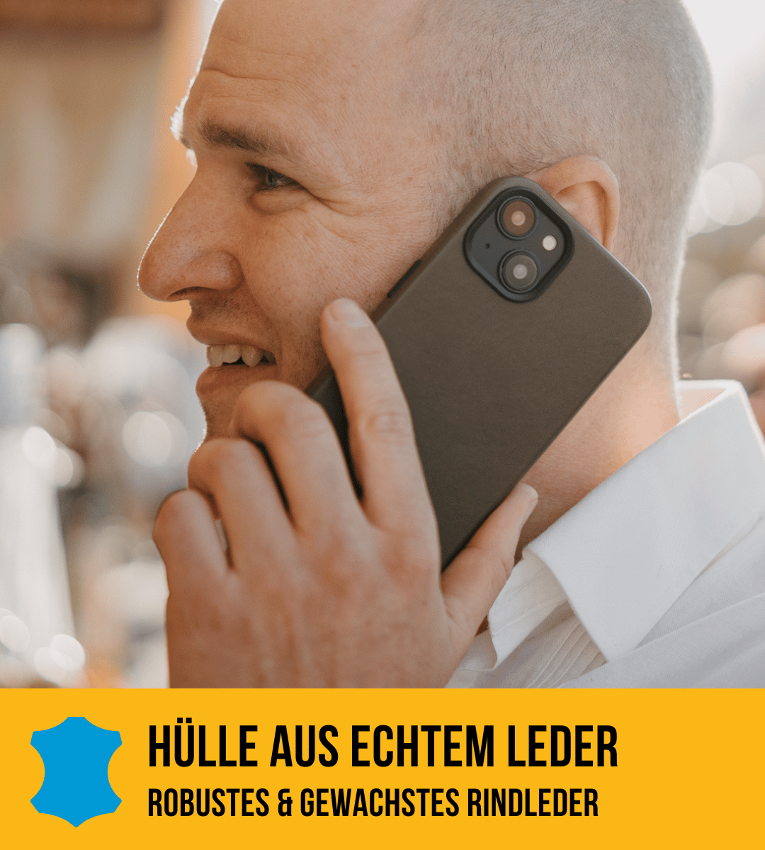 Leder Hülle für iPhone mit MagSafe | Olive