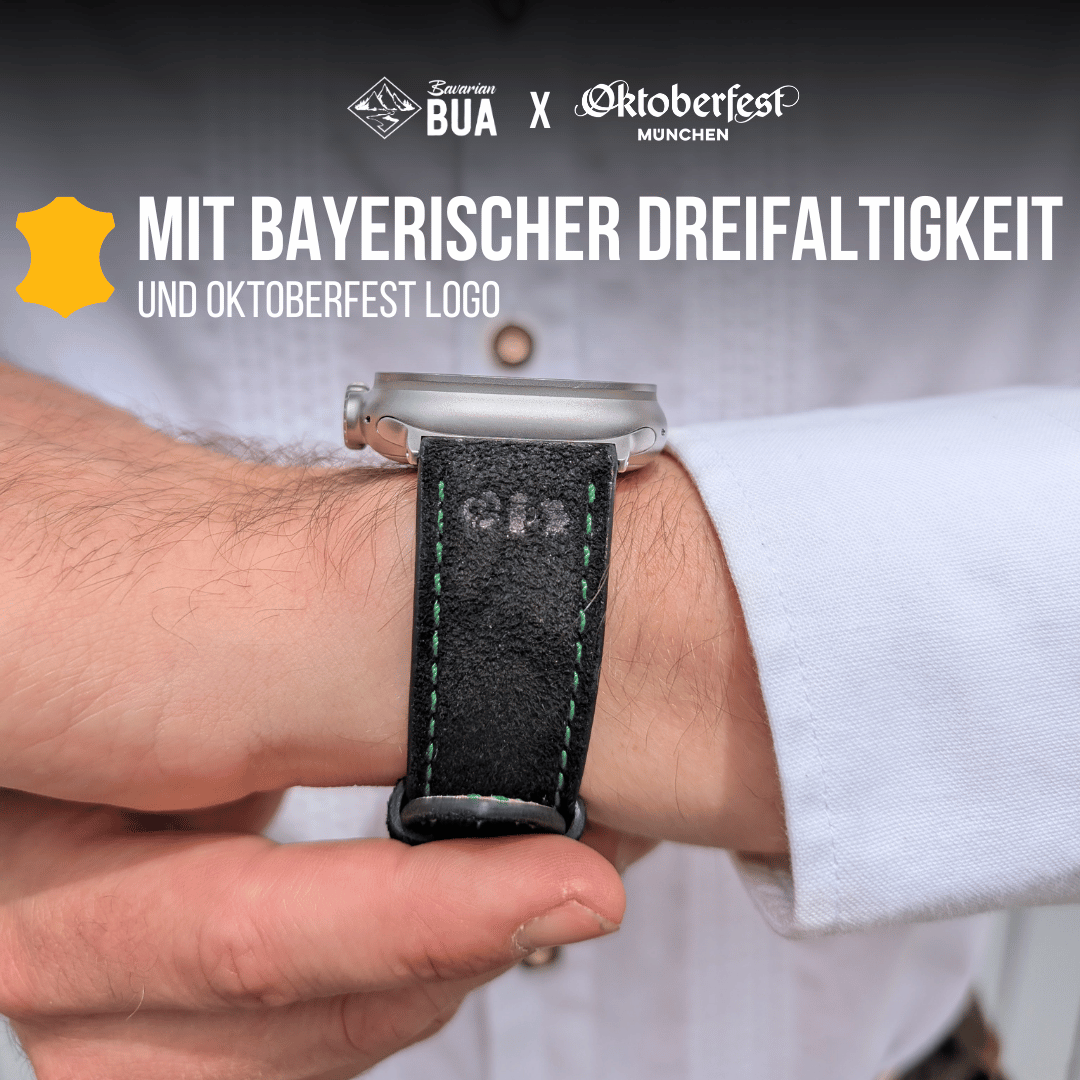 Oktoberfest™️ Lederhosenbandl für deine Apple Watch, schwarz