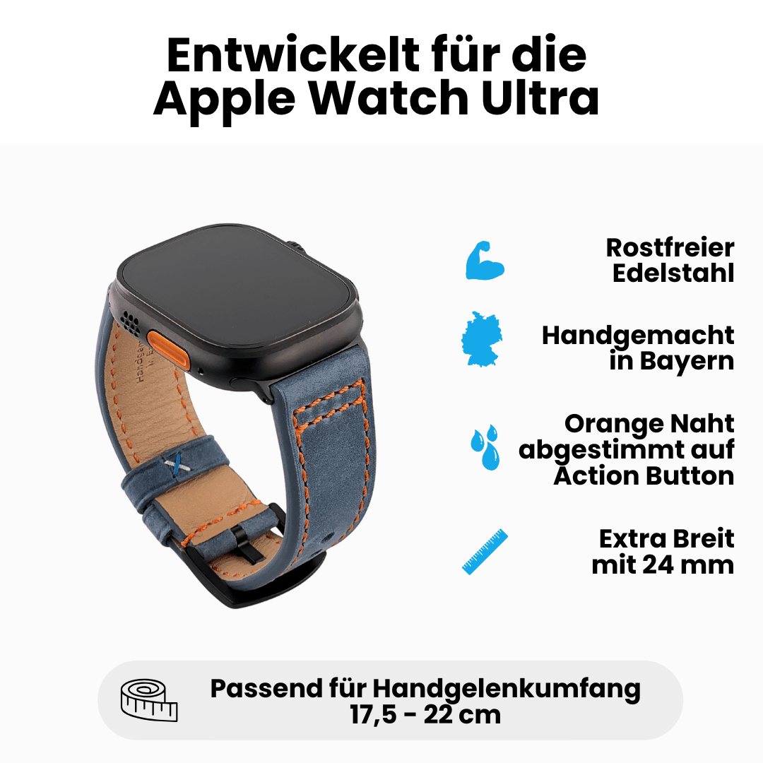 Robustes Armband für die Apple Watch aus Echtleder