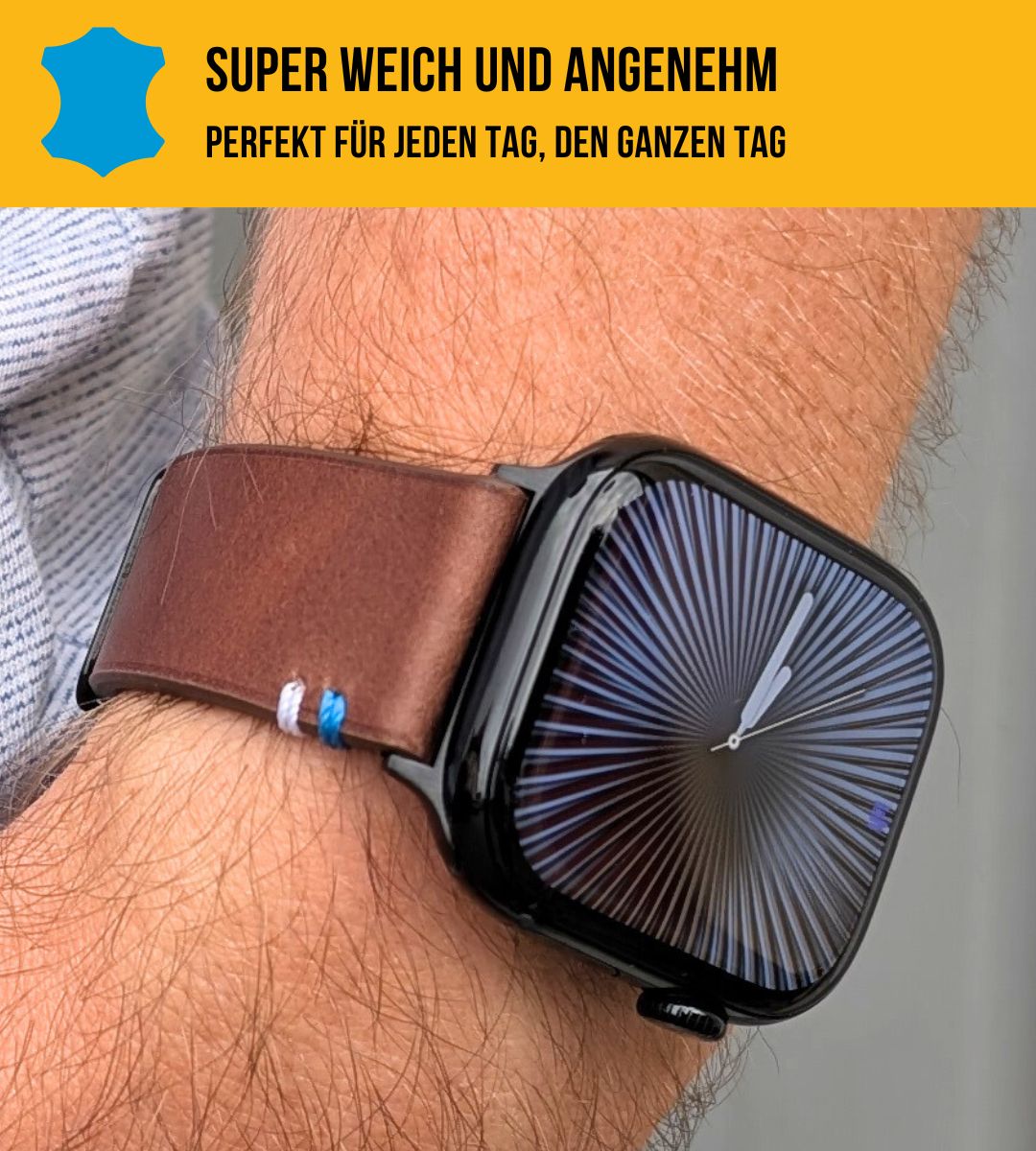 Set Band aus Vollnarbenleder mit iPhone Hülle | Braun