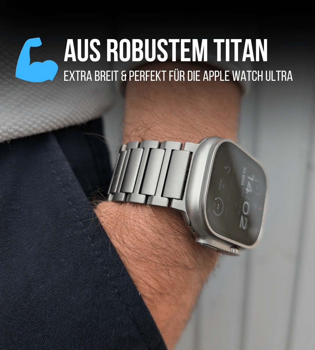 Titan Armband für die Apple Watch Ultra mit Magnetverschluss