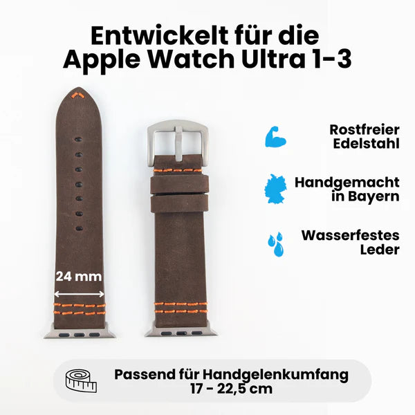 Wasserfestes Lederarmband für Apple Watch Ultra