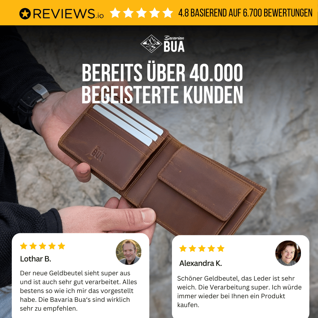 Geldbeutel aus Echtleder mit Münzfach