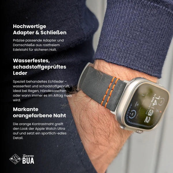 Wasserfestes Lederarmband für Apple Watch Ultra