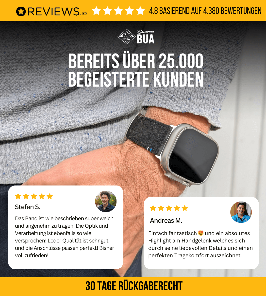 Armband für die Apple Watch aus Wildleder | Schwarz