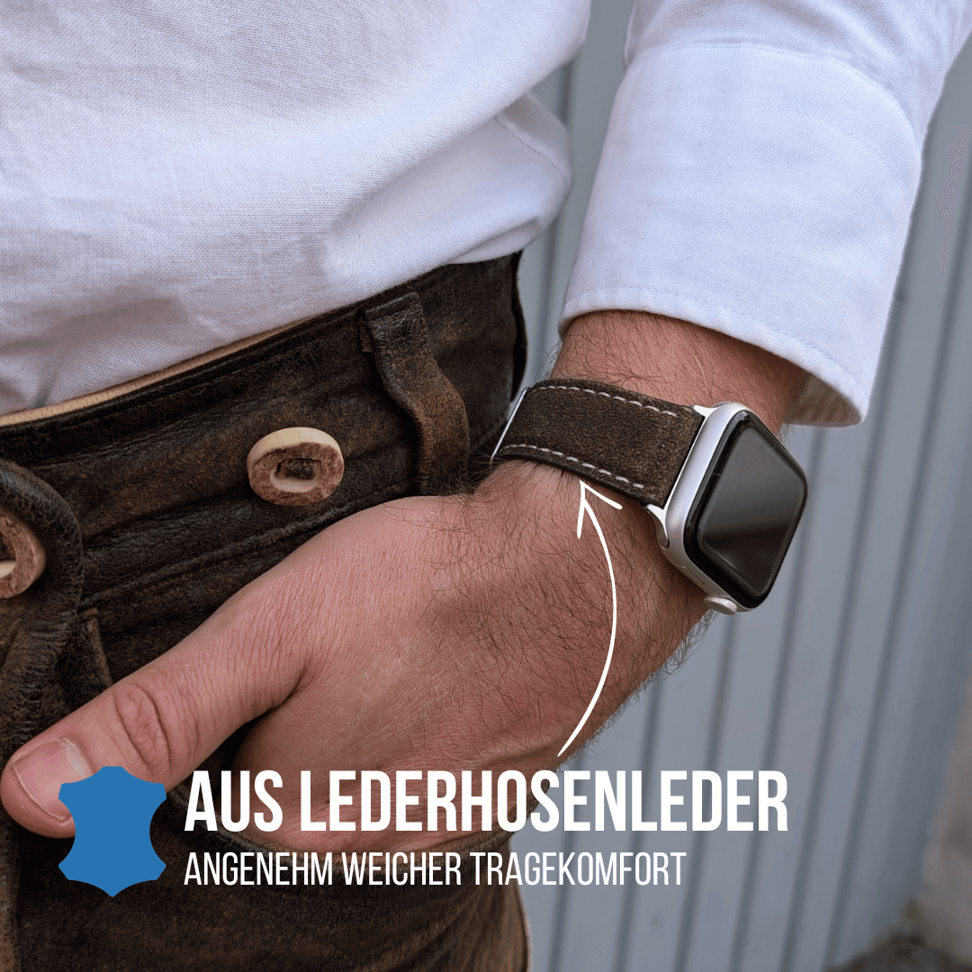Armband für die Apple Watch aus Lederhosenleder