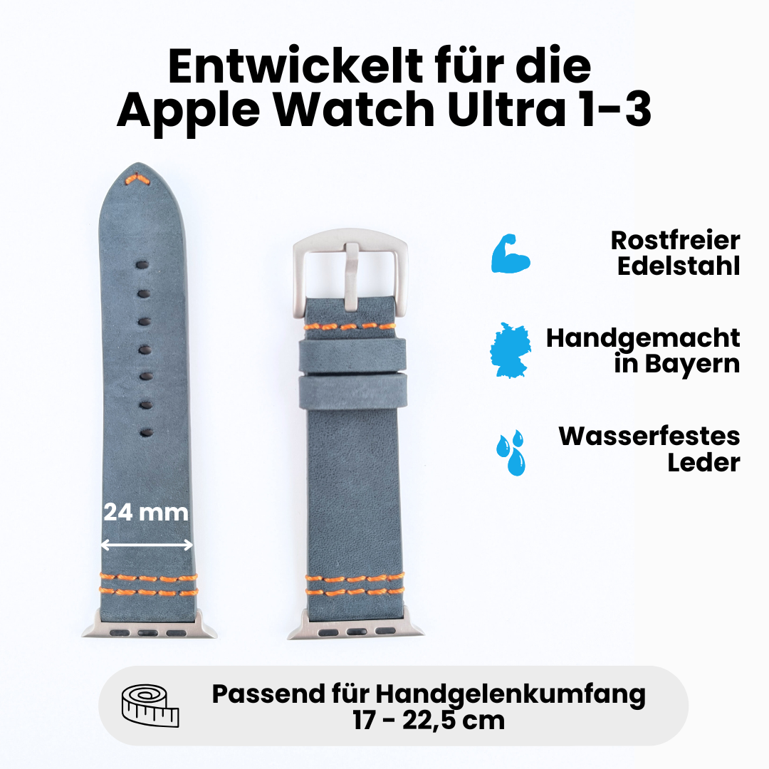 Wasserfestes Lederarmband für Apple Watch Ultra